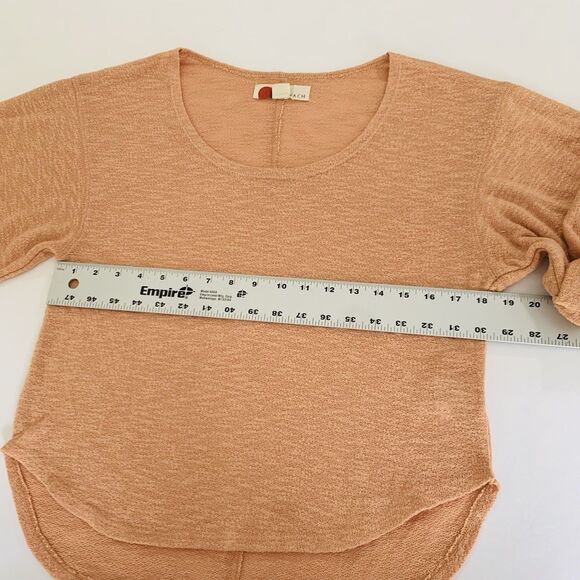 Free People FP Beach Nani Top XS Marled Peach Orange Rolled Sleeve Slouchy Coast - Picture 6 of 8